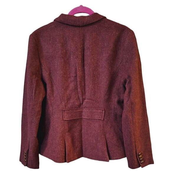L.L. Bean Vintage Short Maroon 14 Regular Wool Tweed Blazer - Picture 3 of 7